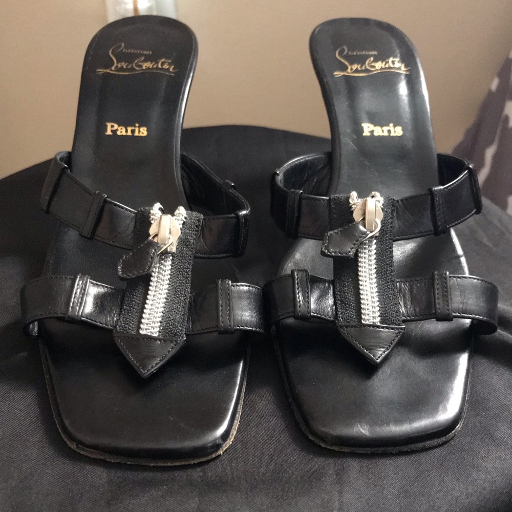 Authentic Christian Louboutin Zipper Kitten Sandal